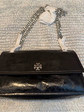 Tory Burch Black Leather Chain Shoulder Bag NWD Dust Bag Included
